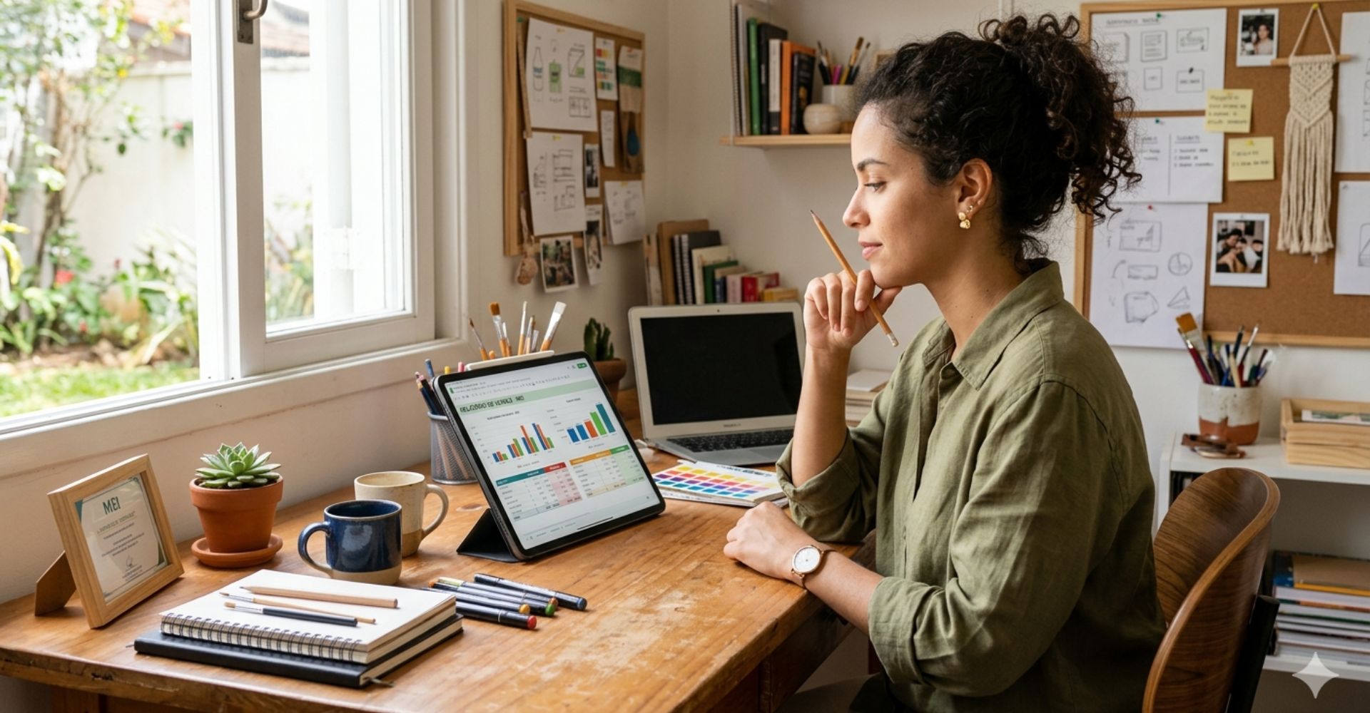 Atenção MEI: Você Está Perdendo Dinheiro por Causa Destes 7 Descuidos? 3 MEI analisando custos, planilha financeira, precificação de produtos, gestão de negócios
