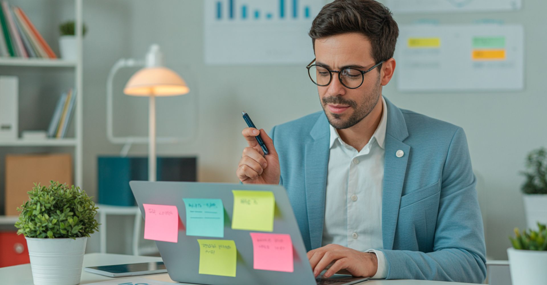 Você está cometendo estes erros financeiros comuns que afundam negócios? 4 Empreendedor focando na gestão financeira e análise de relatórios