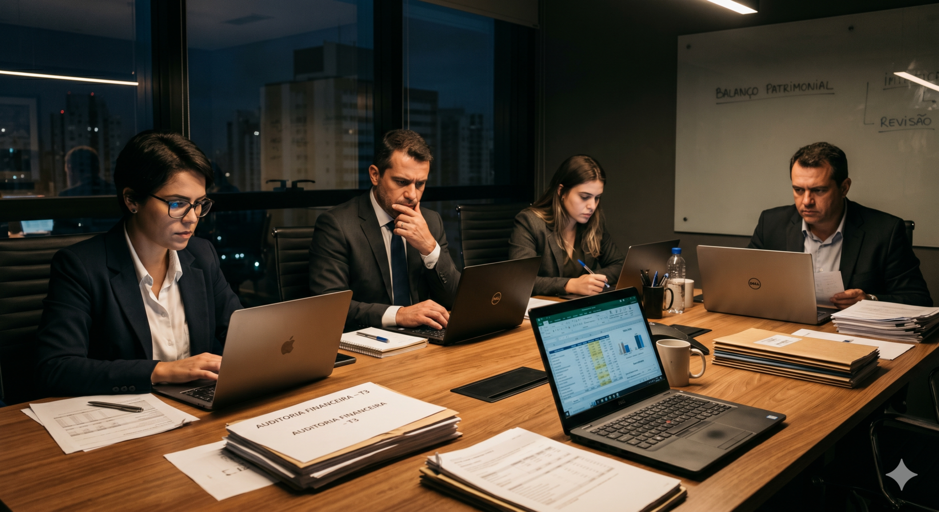Auditoria financeira em equipe