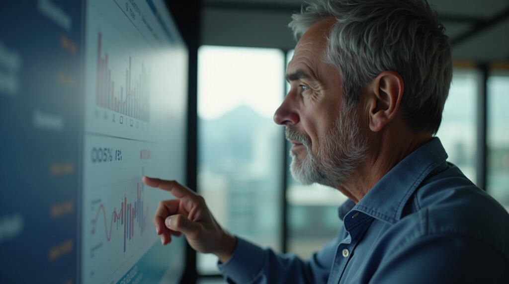 empresário analisando relatórios financeiros
