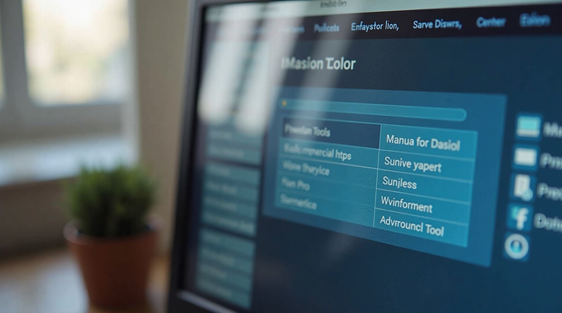 Tela de um computador exibindo a interface do Sebracom Empresarial, destacando menus de opções e ferramentas de análise
