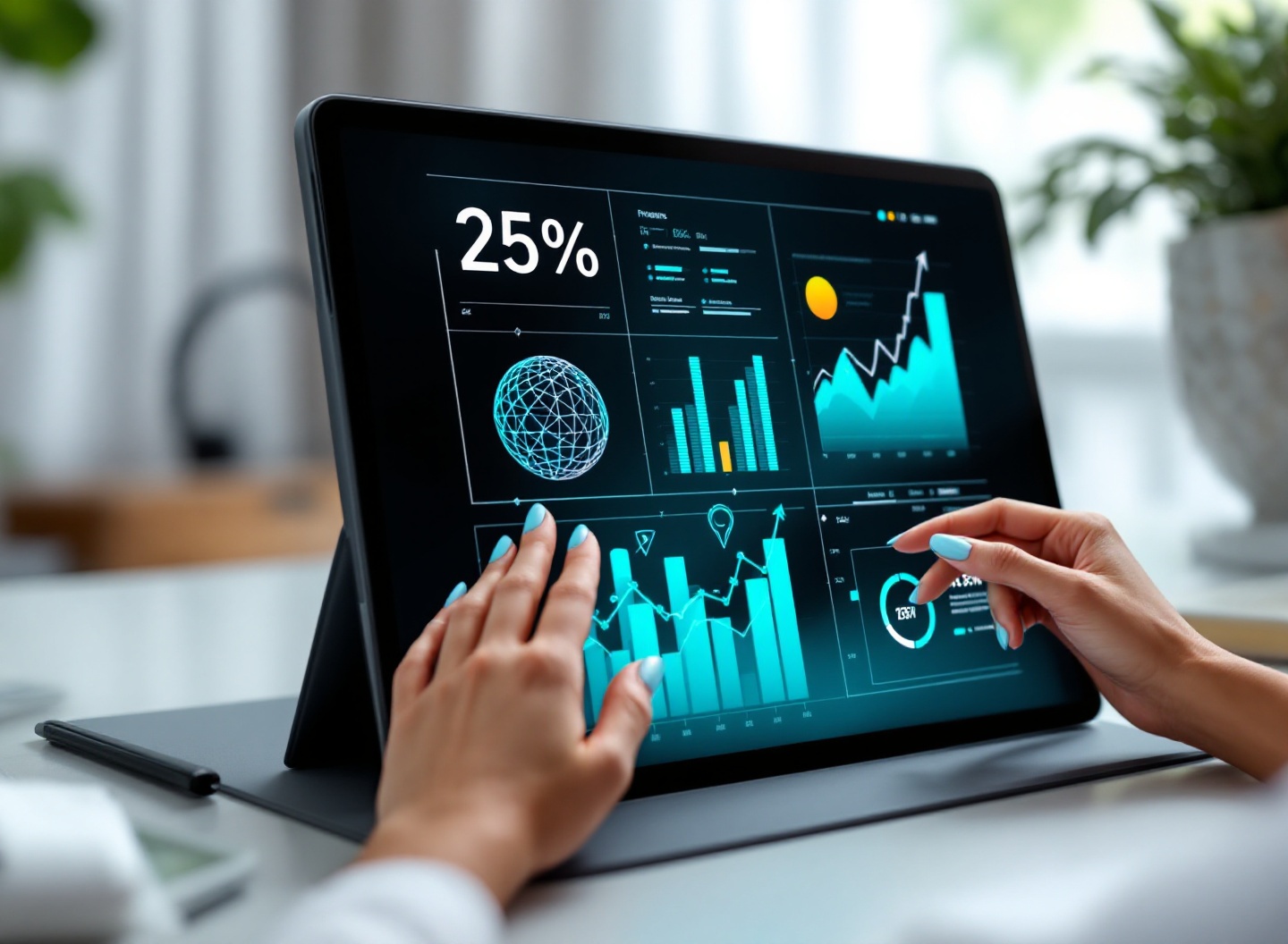Descubra como os gastos invisíveis estão minando o lucro da sua empresa 4 Gráfico financeiro digital em tablet.