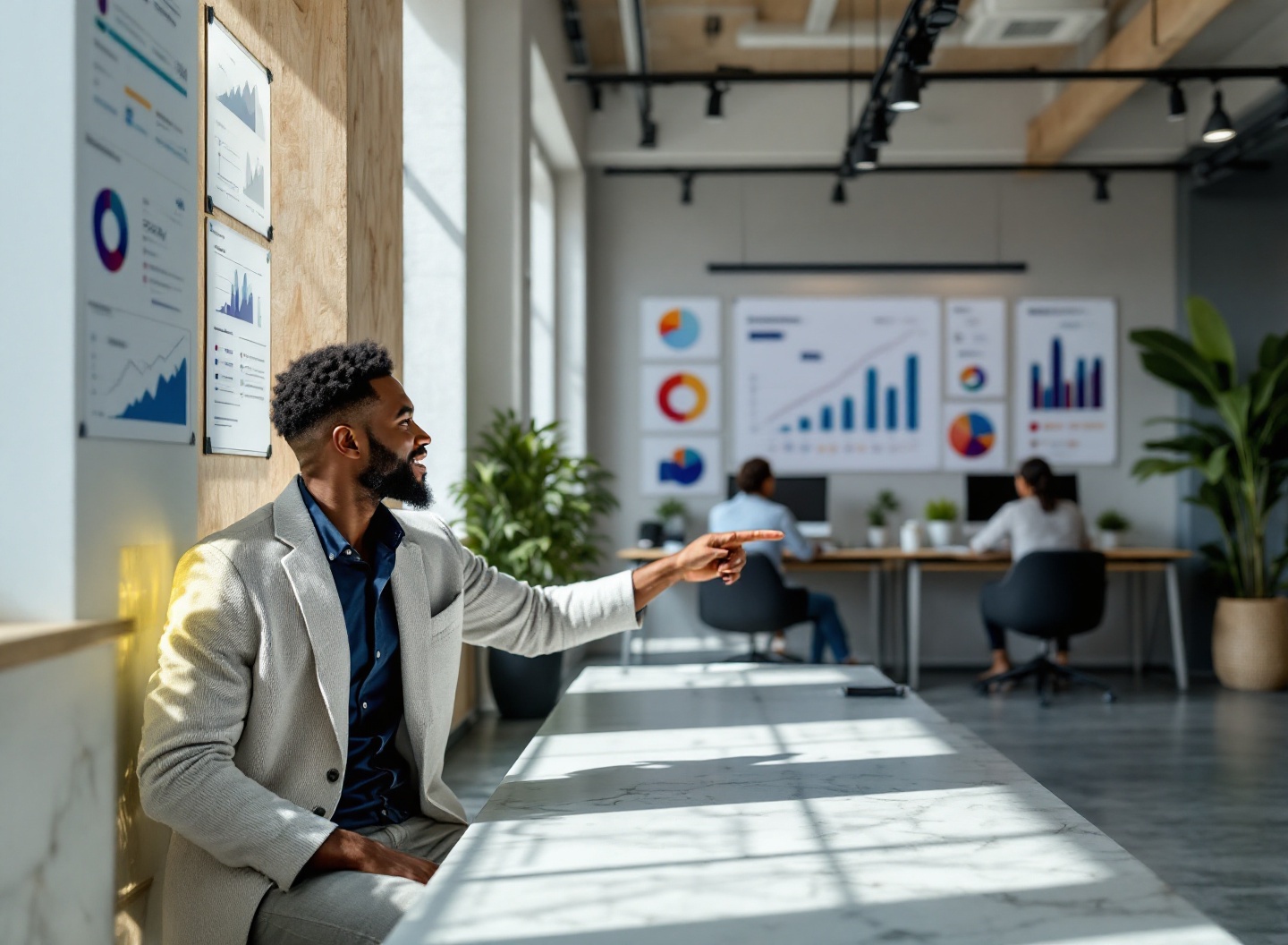 Pare de perder dinheiro: como a planilha de contas a pagar e receber elimina atrasos e dobra sua visibilidade financeira 3 Empreendedor analisando gráficos de crescimento financeiro, representando visibilidade e controle de contas a pagar e receber