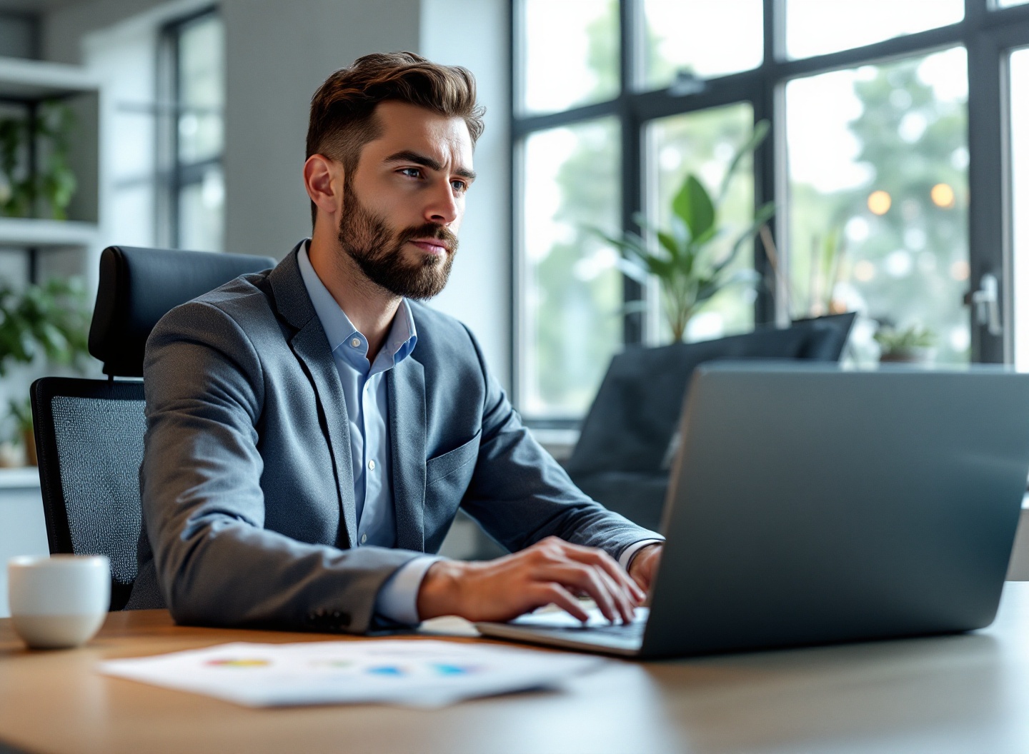 Faturamento não é lucro! Como uma planilha de orçamento empresarial revela os vazamentos do seu caixa 2 Empreendedor analisando planilha de orçamento empresarial em notebook, identificando despesas e fluxo de caixa