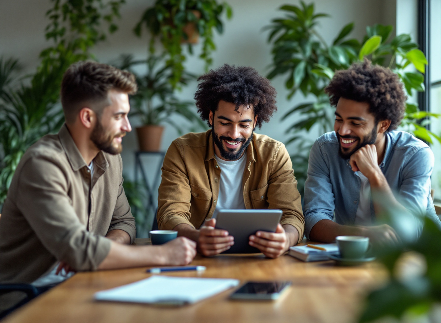 Pequenos empreendedores analisando métricas de crescimento em sistema ERP integrado