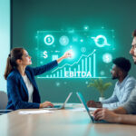 Executivos analisando EBITDA empresa e indicador EBITDA em ambiente corporativo profissional