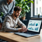 painel de controle de sistema de gestão financeira mostrando faturamento versus lucro real com dados organizados
