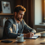 empresário analisando documentos financeiros e capital de giro da empresa