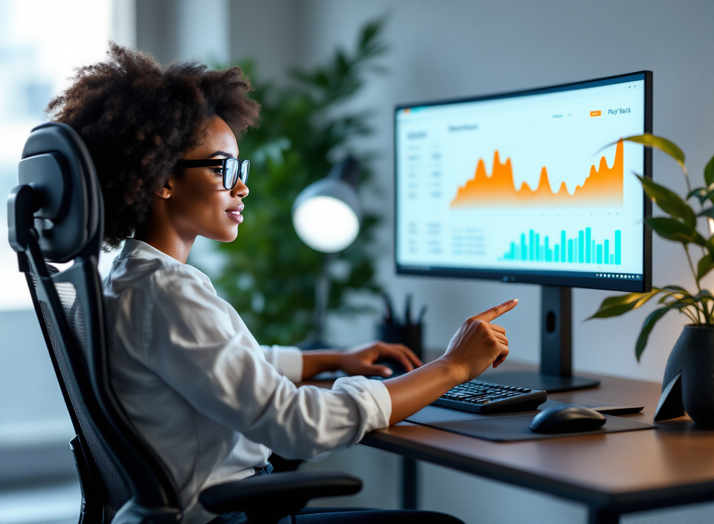 Pare de Adivinhar: Como o Método Payback Revela Exatamente Quando Você Recupera Cada Real Investido 3 Profissional de finanças analisando gráfico de payback em computador com múltiplos monitores