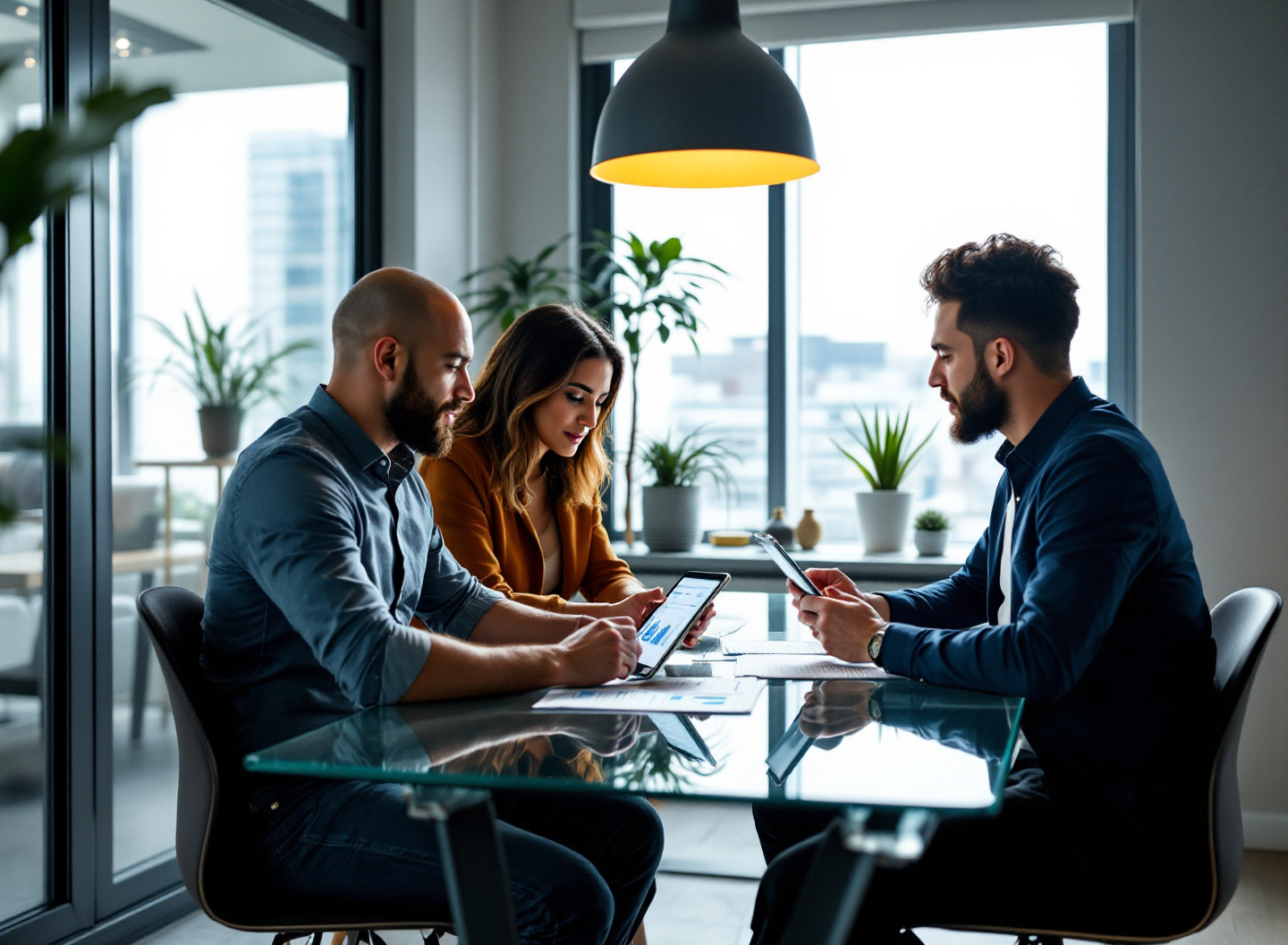 Equipe gestora analisando sinais de crescimento e planejamento estratégico para decisão de investimento empresarial