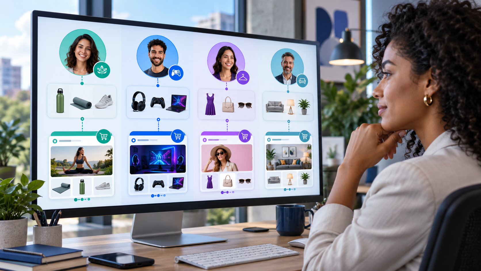 Segmentação de consumidores com recomendações personalizadas em uma loja online.