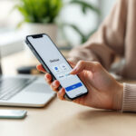 Mulher analisando opções de meios de pagamento em tela de checkout de e-commerce no smartphone