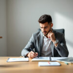 Empreendedor analisando gráficos financeiros e dados de faturamento em notebook
