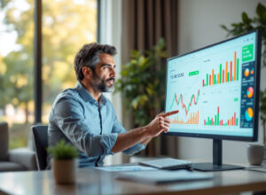 Profissional apresentando planilha de investimentos grátis com análise de payback e fluxo de caixa no excel para revelar qual ativo está realmente lucrando