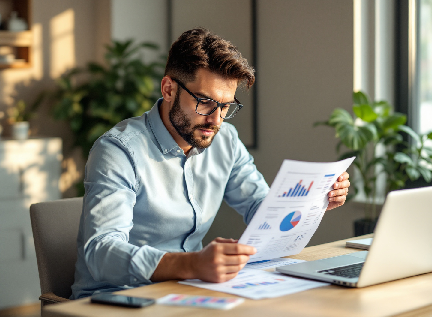 Empreendedor analisando fluxo de caixa no Excel com dados financeiros e gráficos de gestão de caixa