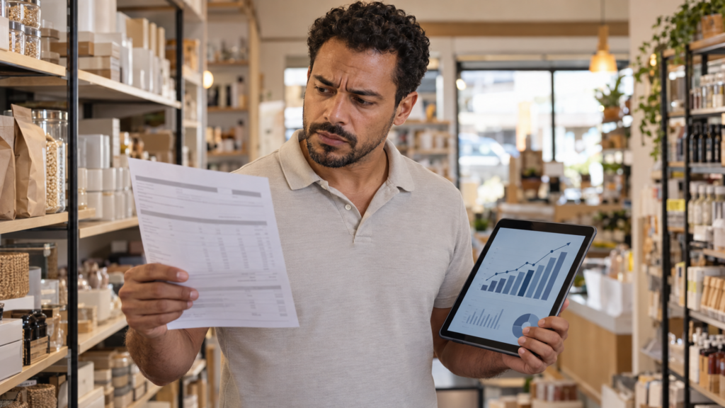 empreendedor analisando aumento de custos e impacto na precificação de produtos